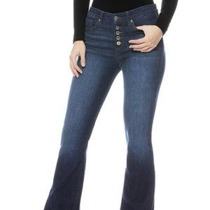 Sofia Jeans By Sofia Vergara Womens Melisa Flare Jeans Size 14 Blue Button Fly